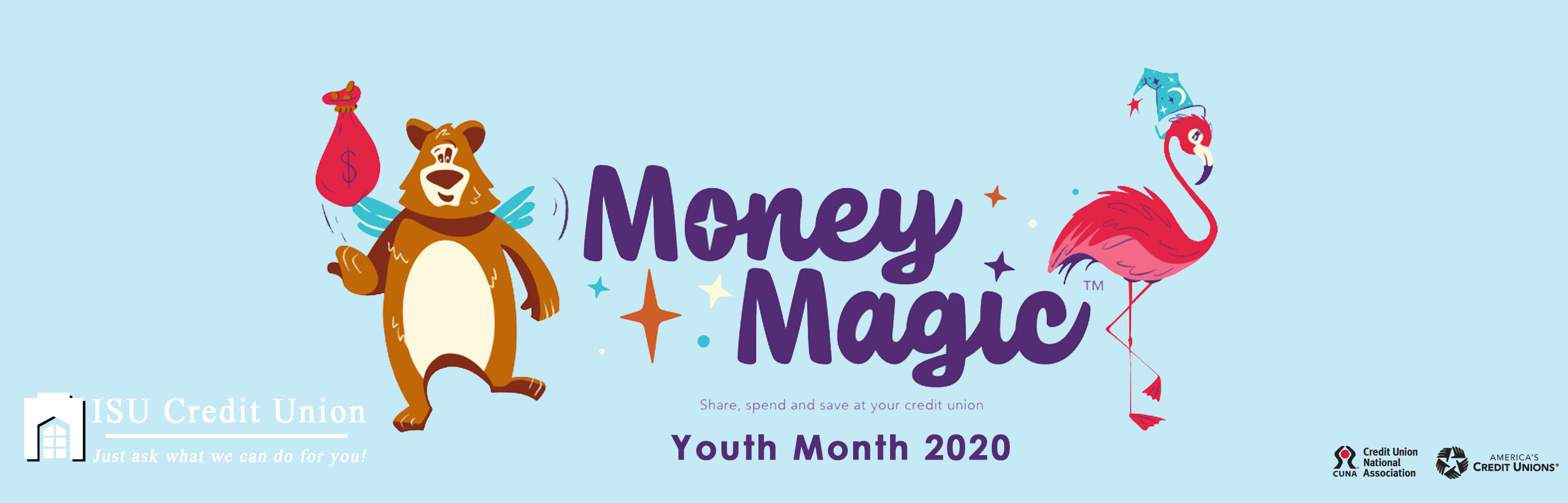 Money Magic. Share, spend and save at your credit union. Youth Month 2020
